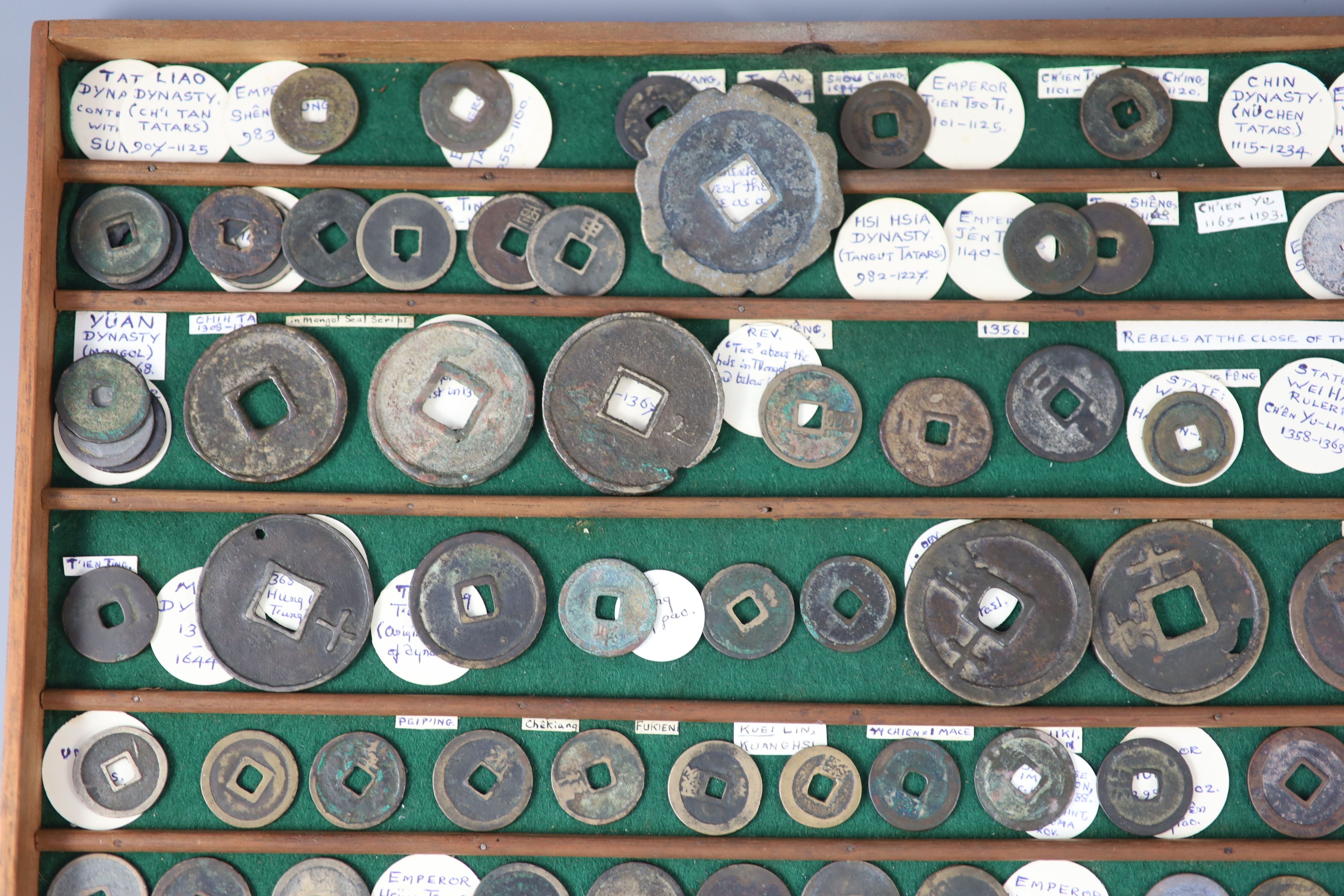 China, 77 Ancient bronze and iron round coins, Tatar, Yuan and Ming dynasties (907-1619),